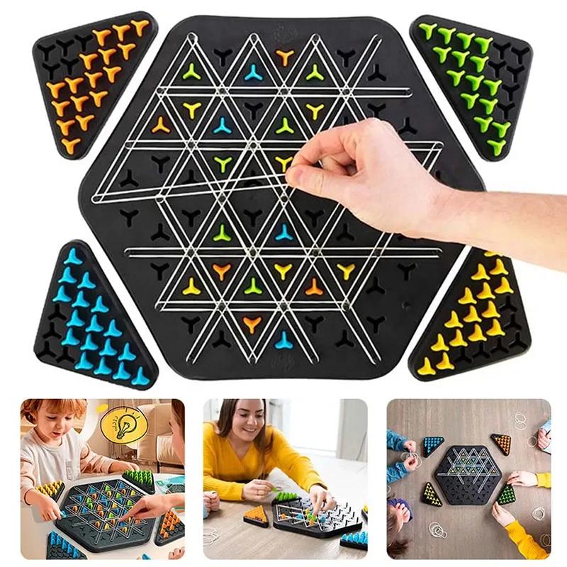 Ketten Schach Gummiband Geometrie Puzzle Dreieck Schach Desktop Spiel Familieninteraktion Übung Kinder Logik Puzzle Brettspiel Spielzeug white