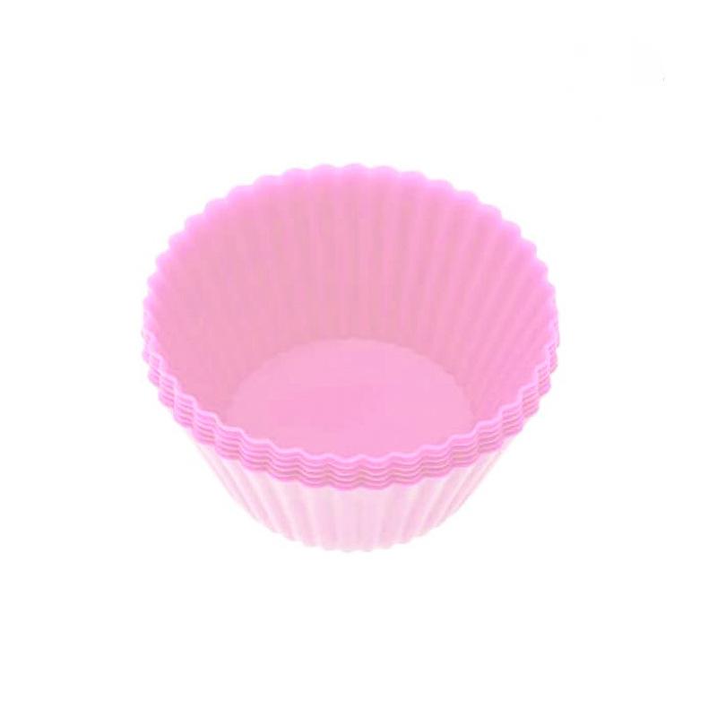 6Pcs Silikon Cupcake Mold Backformen Cupcake Liner Wiederverwendbare Muffin Backen Antihaft Formen Küche Backen Zubehör Zufällig rosa