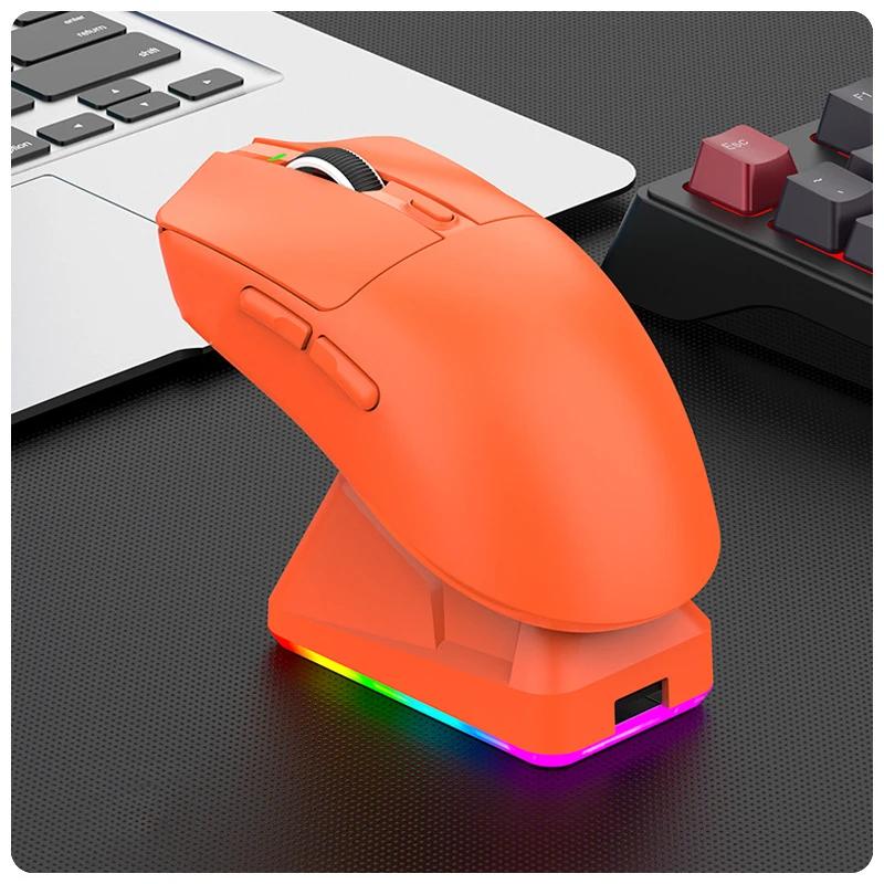 Tri-Mode Bluetooth kabellose Maus 1000Hz 12000KPI Gaming e-Sport Maus PAW311 leicht magnetisches Laden für PC Laptop Desktop orange