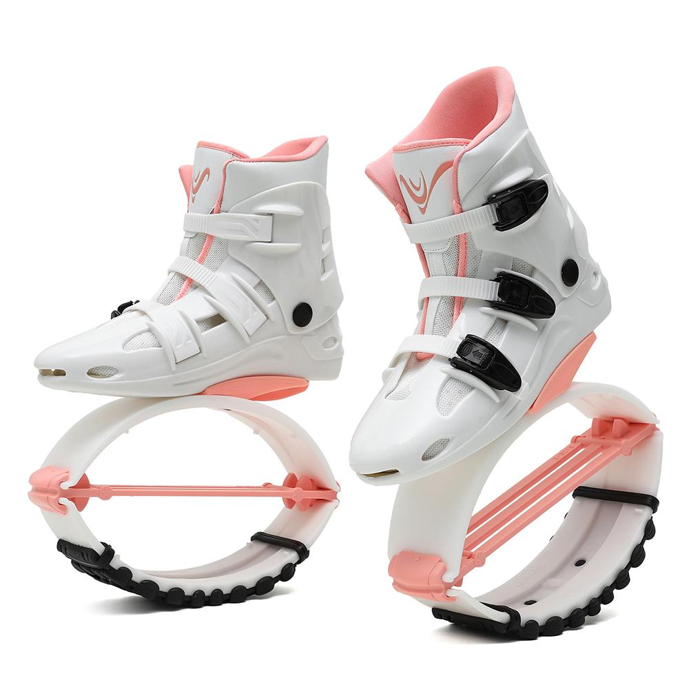 Sportstiefel Känguru-Sprungschuhe Hüpfende Sport-Fitness-Sprungstiefel Damen Kinder Jump Bodybuilding XXL 42-44 rosa/weiß