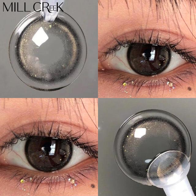 Kontaktlinsen für die Augen, ein Paar, farbige Kontaktlinsen, grün, braun, natürlicher Look, Diamant, Schönheit, Kosmetik, Farblinsen, Augen, koreanisch -1.50 dunkelgrau