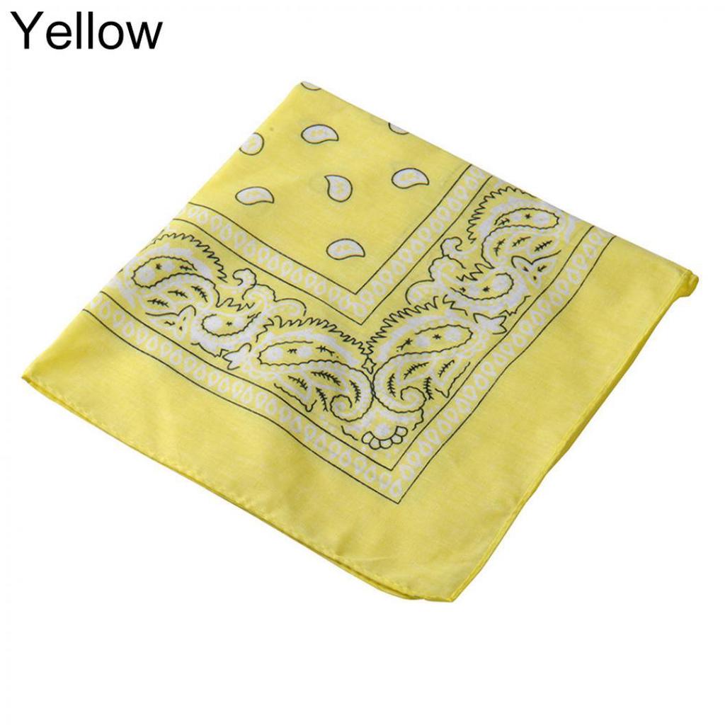 Cool Cotton Lady Men Square Bandana Hiphop Head Wrap Schal Armband 55 x 55 cm gelb