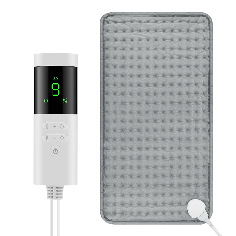 60x30cm Handheld Elektrische Heizdecke Wärme-Funktion Pad 9 Stufen Heiße Kompresse Waschbar Thermomatte Zuhause Büro Warmer Rückenbereich Bauch Hand Bein EU grau