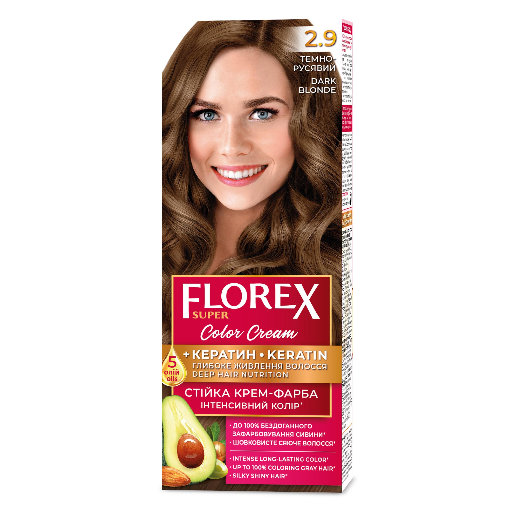 Florex Super permanente Haarfarbcreme - Gibt Ihrem Haar tiefe Nährstoffe, Macht Ihr Haar weich und seidig-glänzend. Dark Blonde 2.9