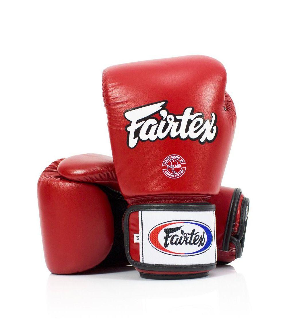 Fairtex Echte Leder Boxhandschuhe BGV1 Atmungsaktiv Rot 14oz