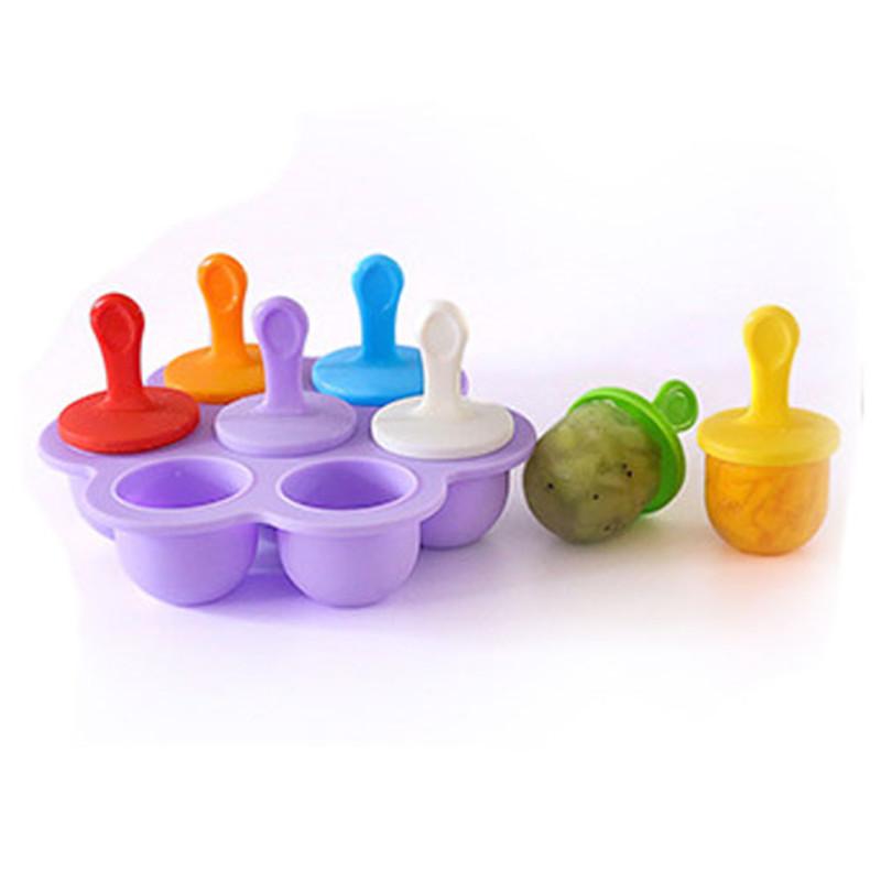 Eis Eis Pops Form Tragbare Lebensmittel Grade Popsicle Form Ball Maker Baby DIY Lebensmittel Ergänzung Werkzeuge Obst Shake Zubehör licht lila
