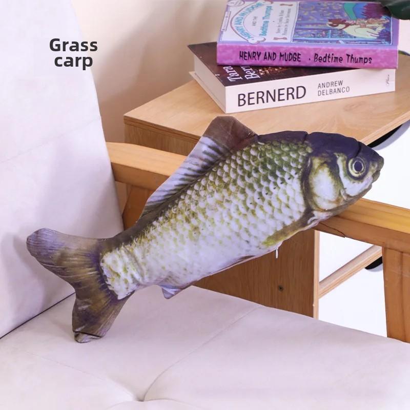 Katzenspielzeug, Training, Unterhaltung, Fisch, Plüschkissen, 20 cm, Simulationsfisch, Katzenspielzeug, Fisch, interaktives Kauspielzeug für Haustiere, Heimtierbedarf 15-20CM