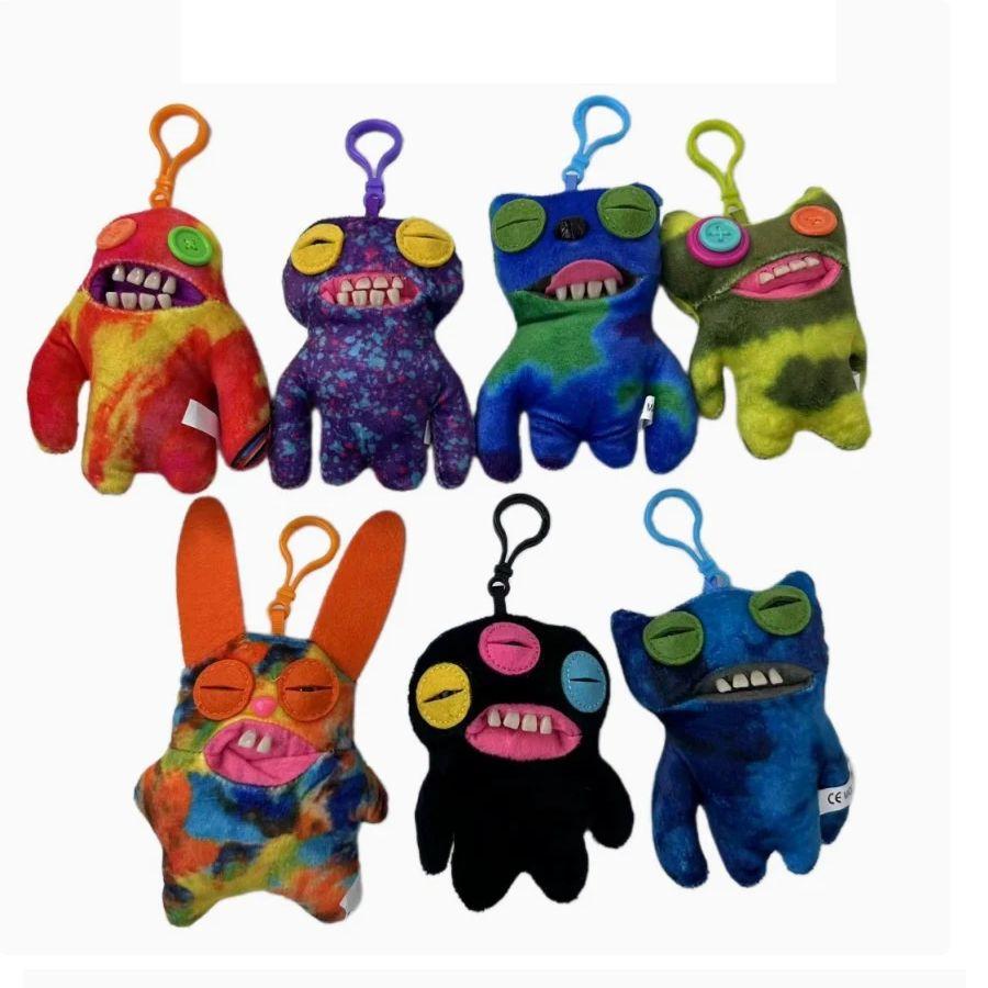 2 Stück/Los 12cm Süßes großes Zahnkeim-Monster Plüschtier Schlüsselanhänger Hässliches Monster Puppen Taschenanhänger Geschenke blue
