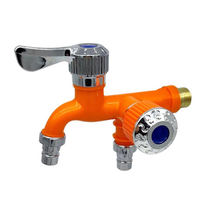 1/2  Universal Interface Wasserhahn Doppel Outlet Dual Control Wasserhahn Anschluss orange