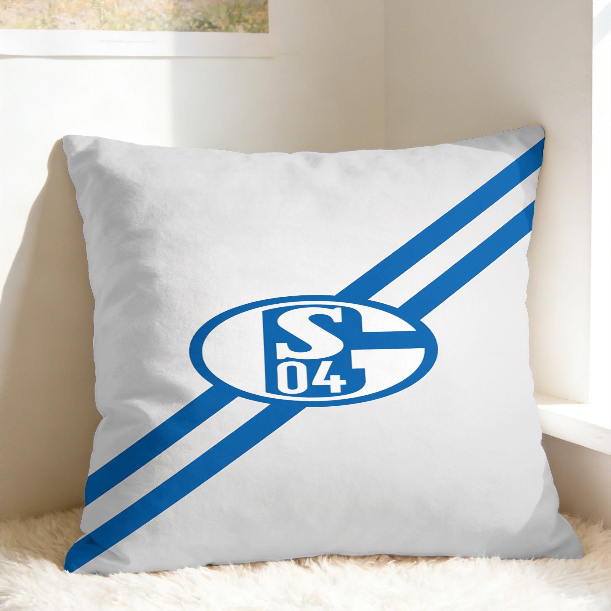 S-Schalke 04 Team Kissenbezug Druck Kissenhülle Modische Kissenbezüge für Büro Auto Heimdekoration Short plush 18*18(CM)-1Pcs