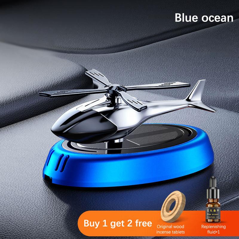 Auto Lufterfrischer Solar Flugzeug Dekoration Mini Auto Parfüm Lufterfrischer Duft Auto Flugzeug Ornament Auto Zubehör blau