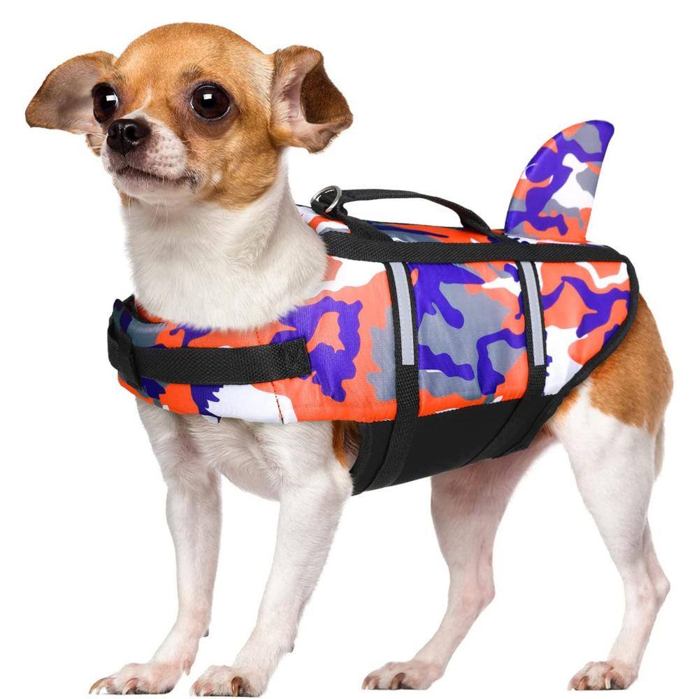 Ripstop-Rettungsweste für Hunde, Hai-Rettungsweste für Hunde, Sicherheits-Lebensretter mit hohem Auftrieb und Hebegriff für kleine, mittelgroße und große Hunde XS