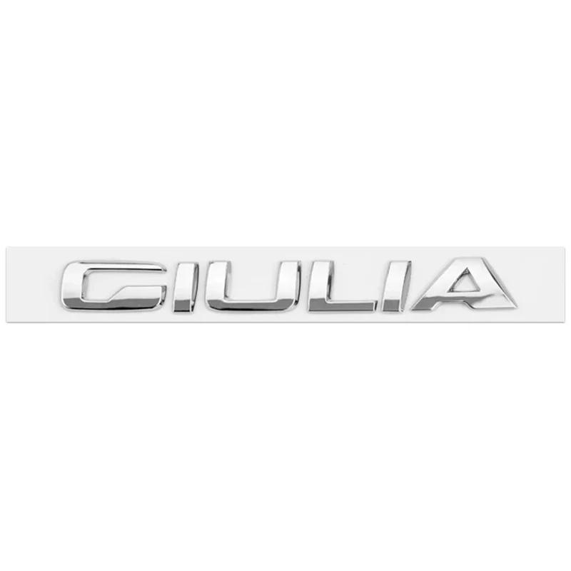 1 Stück 3D ABS Q2 Q4 Giulia Stelvio Veloce Ti Badge Emblem Autoaufkleber Für Romeo 147 156 159 Heckklappe Nachrüstung Kofferraum Etikett Logo silver GIULIA