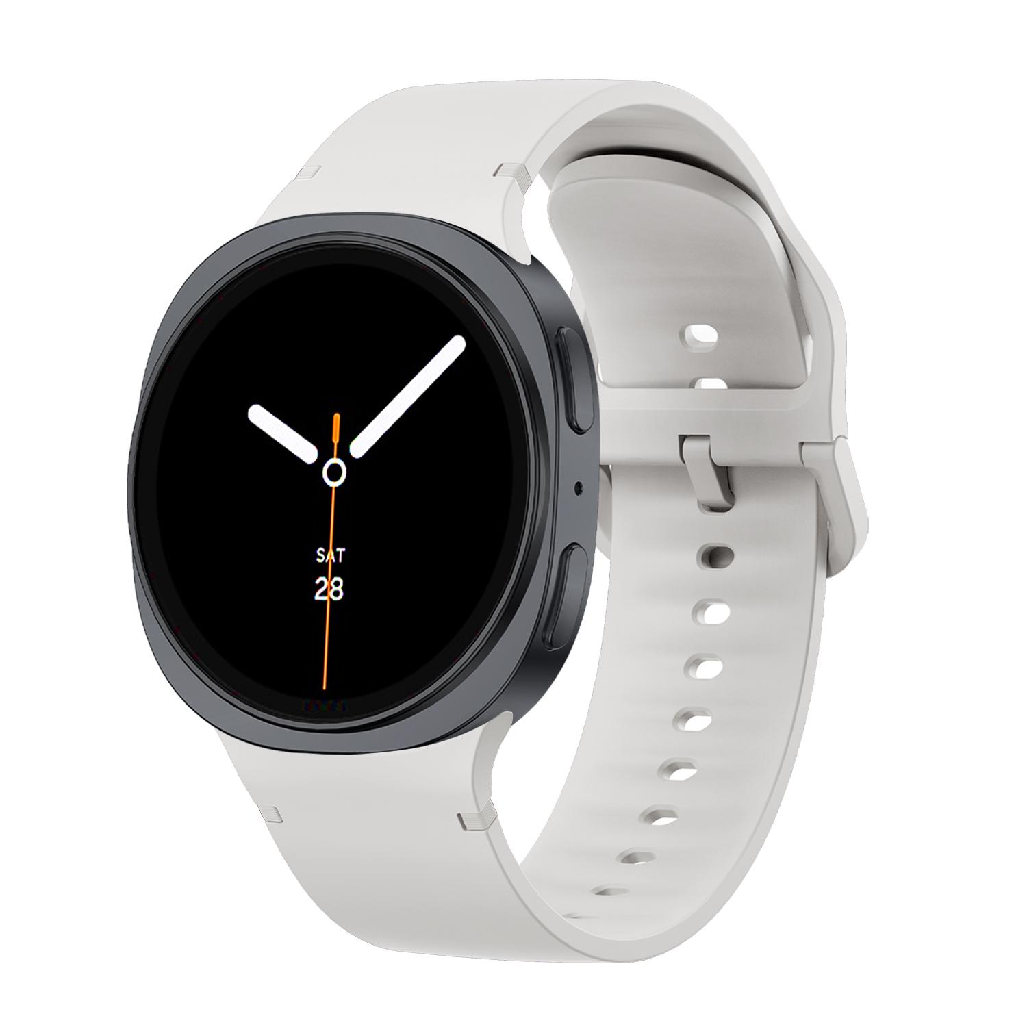 Originales Silikon für Samsung Galaxy Watch 8/8 classic 40mm 44mm 46mm Armband Sport correa pulseira Armband Galaxy Watch 8 Armband galaxy watch 8 40mm&22mm weiß