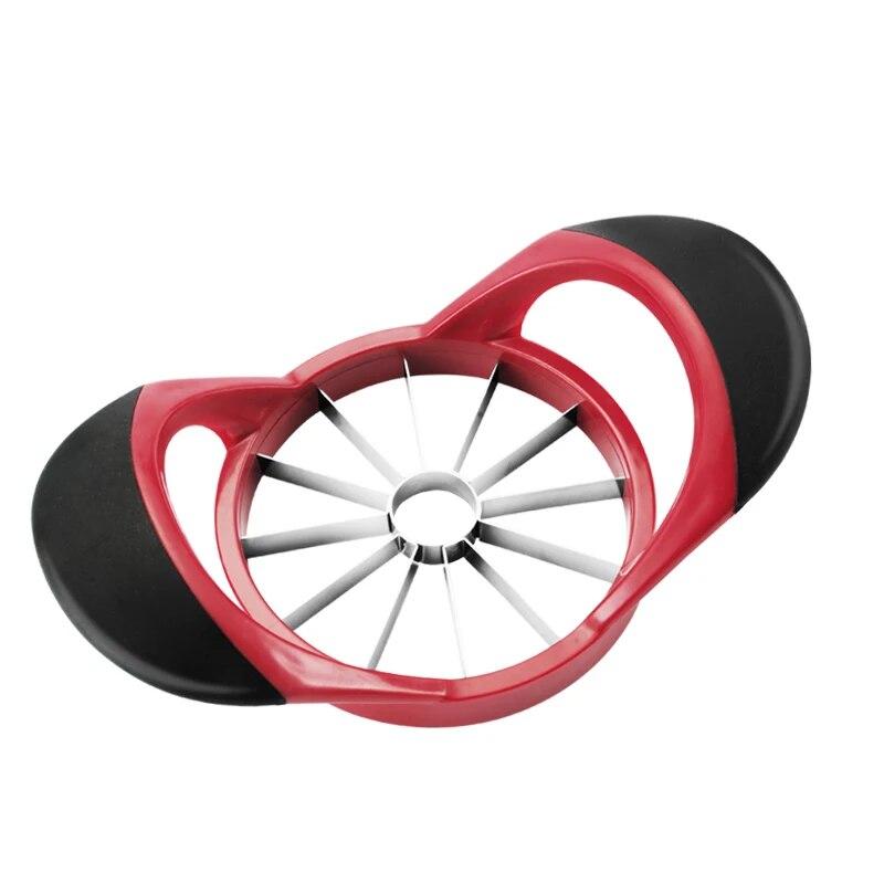 Apple Slicer Corer Birne Cutter Messer Edelstahl Obst Slicer Peeler Cut-Tool Obst Splitter Chopper Küche Gadgets Werkzeuge schwarz/rot