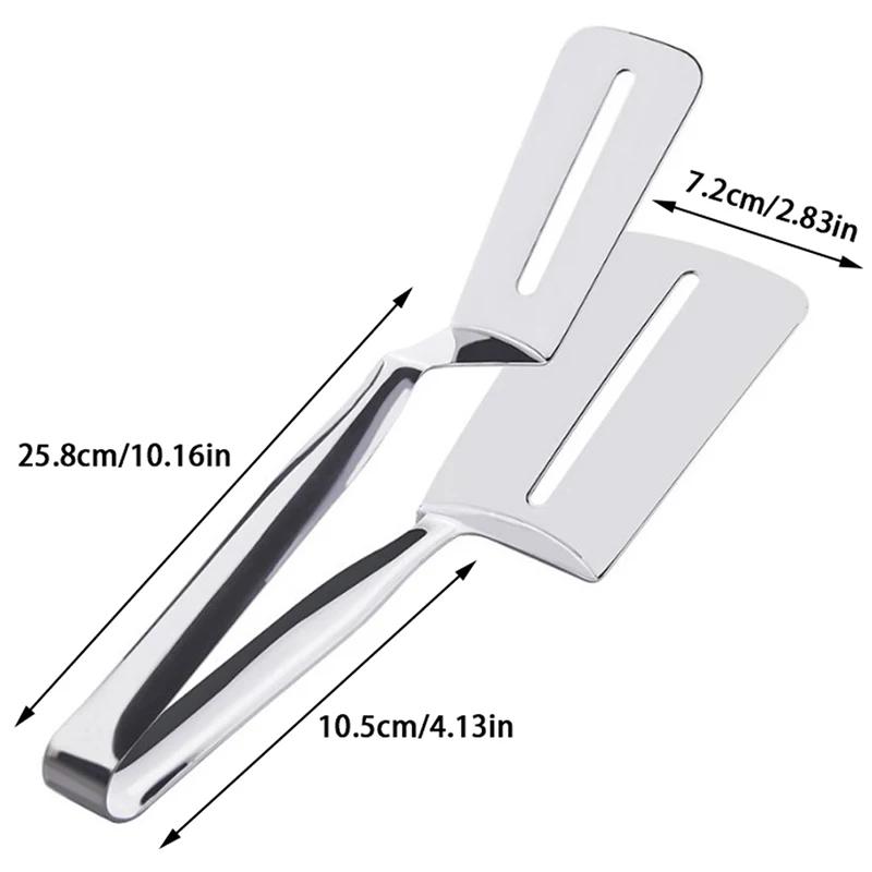 1 Stück Edelstahl Steak Clip Pfannkuchen Grill Braten Fisch Spatel Clip Zange Brot Clip Küchenutensilien Set Cozinha Home Gadgets silber