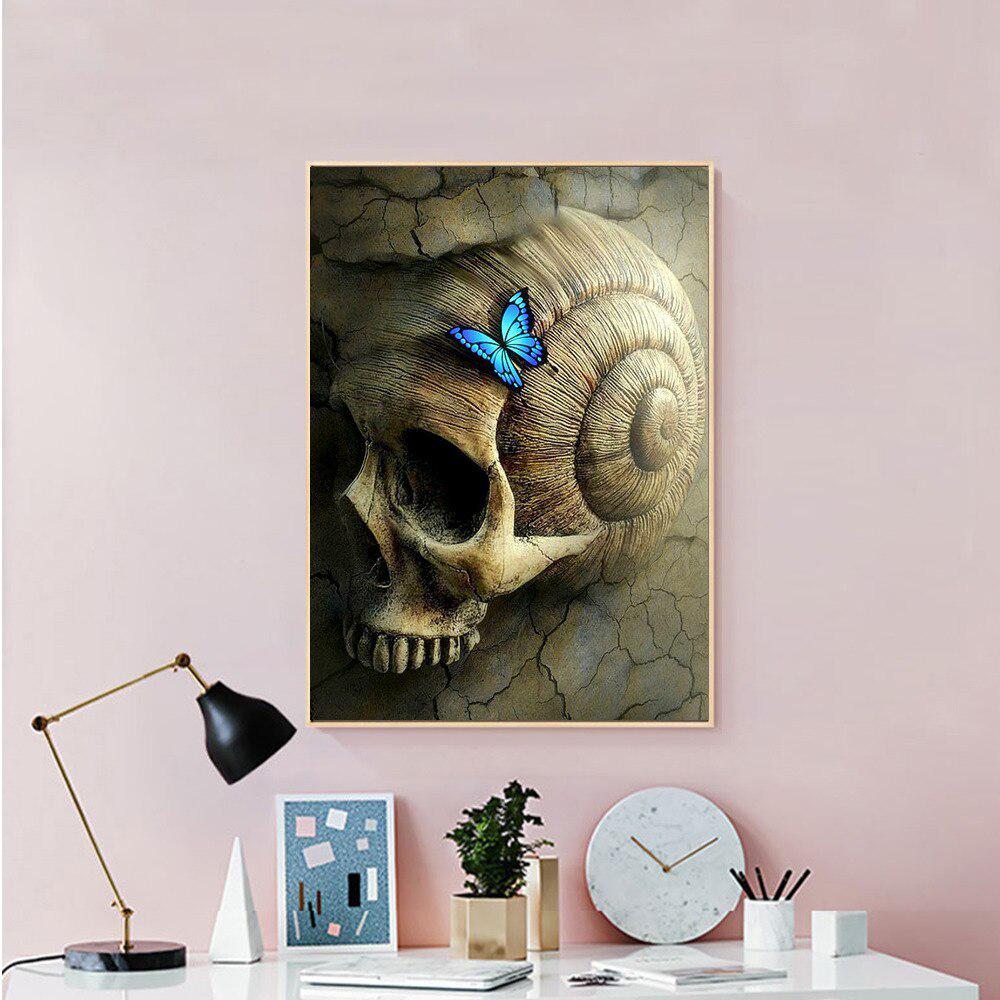 Diamant-Malerei, Schmetterling, Diamant-Stickerei, Diamant-Mosaik mit runden Steinen, Totenkopf-Diamant-Kunst 20X30CM