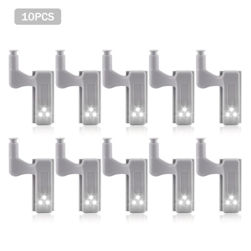 Innenscharnier-Lichtsensor, LED-Lampe, 0,3 W, Schrank, Kleiderschrank, Tür, Schrank, Glühbirne, Küche 10pcs weiß