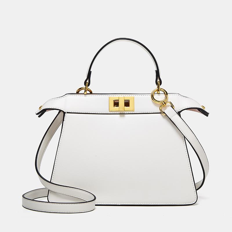 Modische und vielseitige Handtasche für Damen, einfache Handtasche für Frühling und Sommer, Umhängetasche weiß