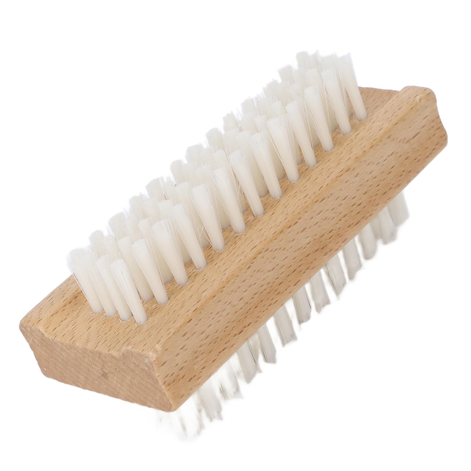 Doppelseitige Nagelbürste für Fingernägel, Zehennägel, Nagelhautreinigung, Holzbürste für Maniküre und Pediküre