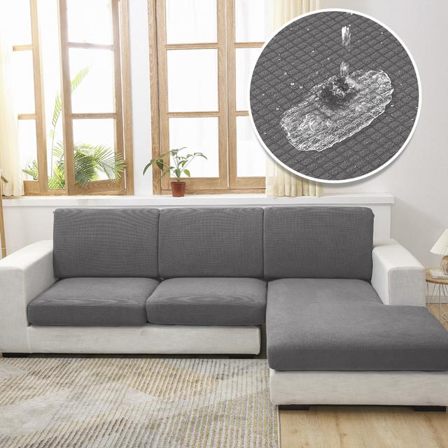 Wasserdicht Sofa Abdeckung Für Wohnzimmer Sofa Sitzbezüge Stretch Plaid Sofa Kissen Abdeckung Couch Abdeckungen Sofas Abdeckungen Für Home hotel 1R(50-63cm) silber