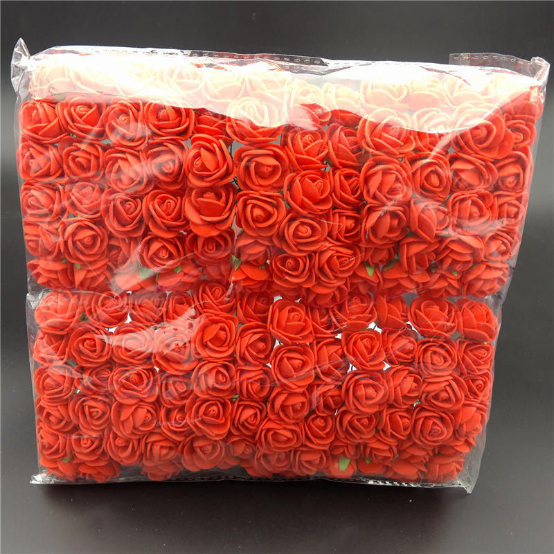 72 Teile/los PE Rose Blumen Schaum Blume Einfarbig Diy Kranz Handwerk Gefälschte Blumen Kopf