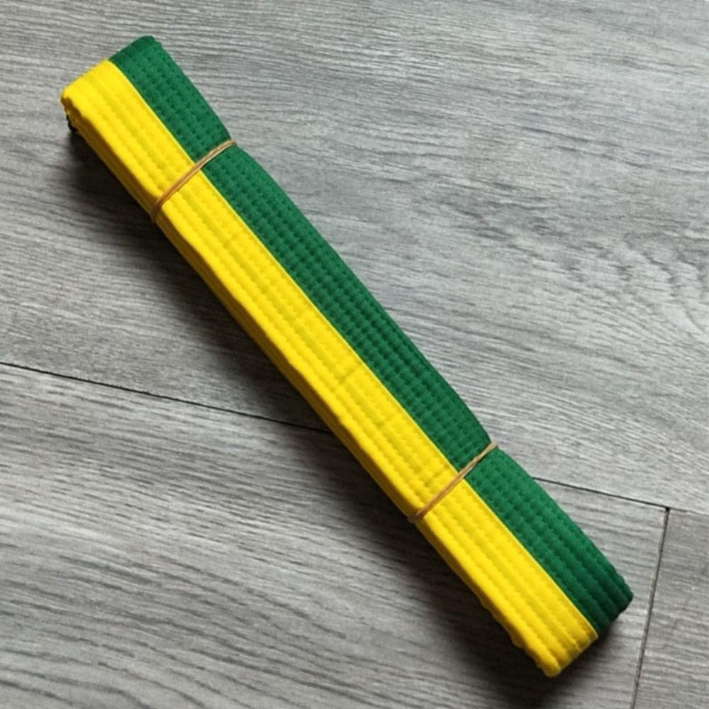 Einheitliche Udo Jiu Jitsu Standard-Tapes Baumwolle Farbige Rang-Gürtel Taekwondo-Gürtel Kampfsportarten 220cm grün/gelb