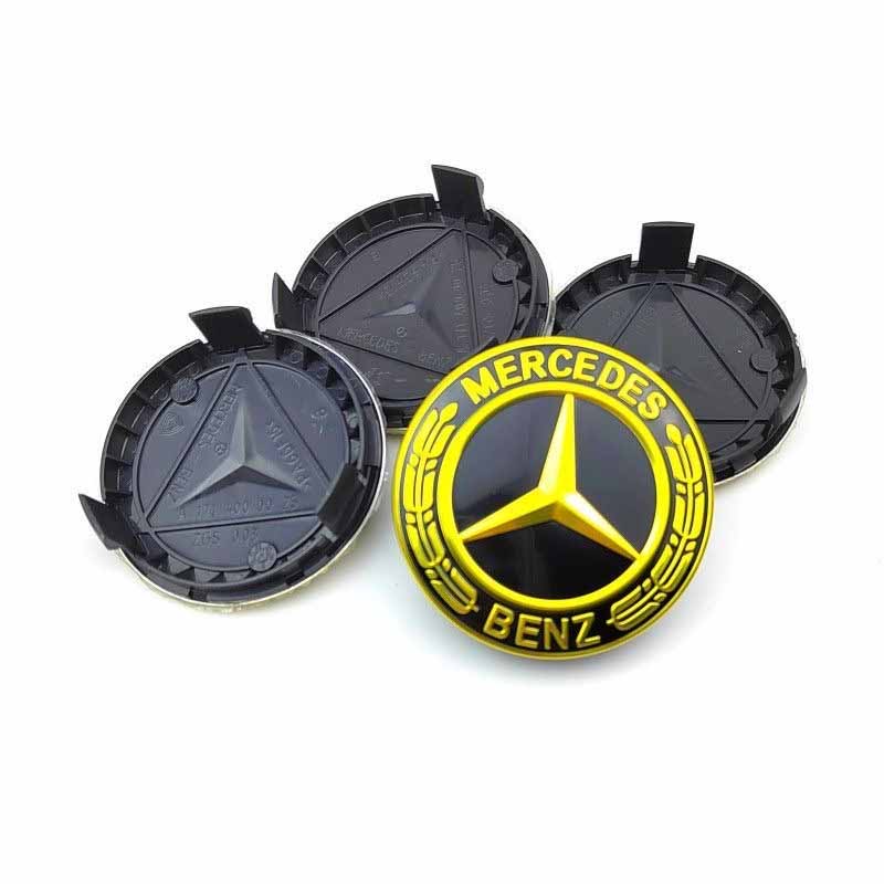 4 Stück 75mm A1714000025 Radnabendeckel für Mercedes Benz W176 W177 W204 W205 W212 W213 W206 X156 X253 W117 Autoteile 75mm 4Pcs gold