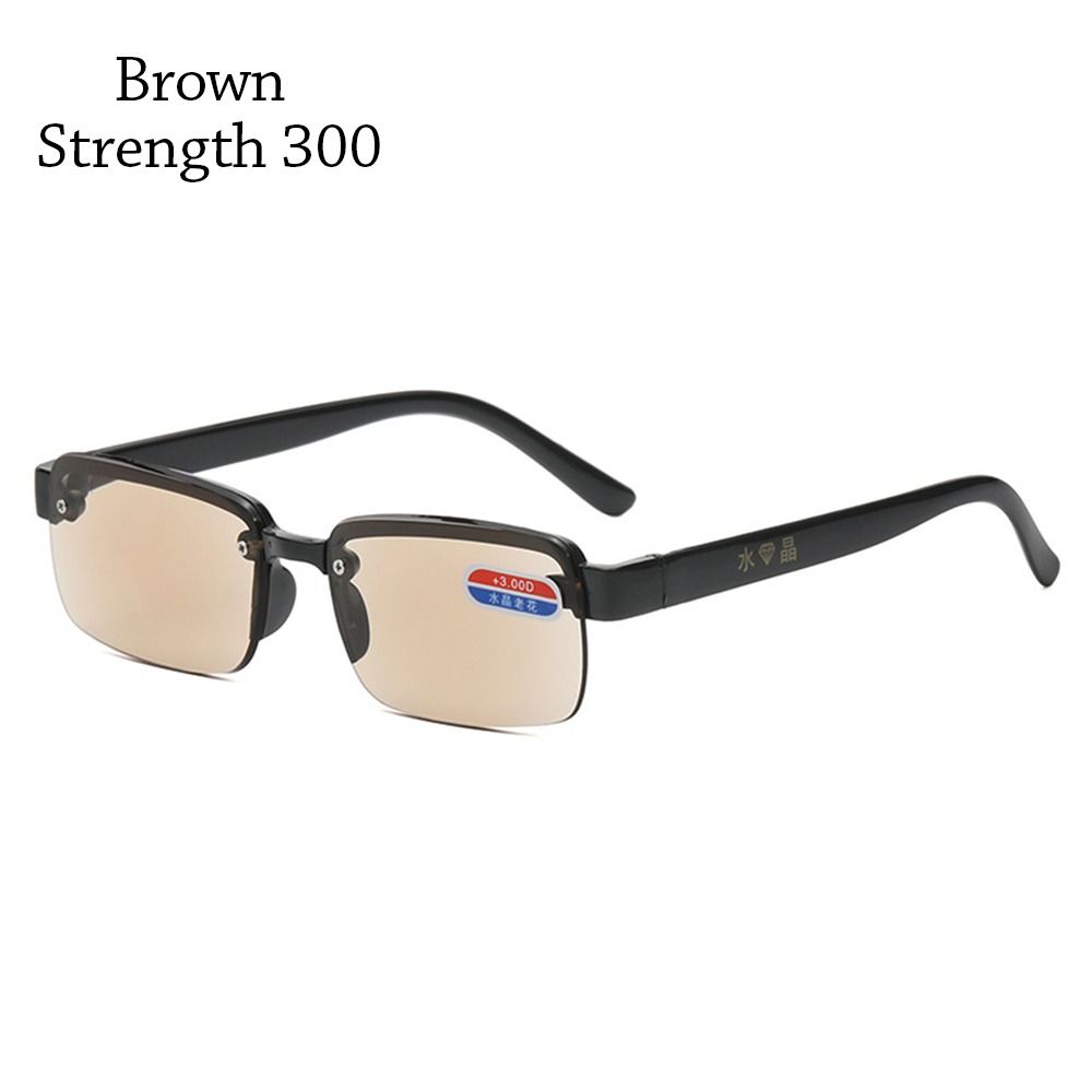 Augenschutz Lesebrille HD Optische Brille Brille Tragbare Quadratische Brille Büro Strength 300 braun