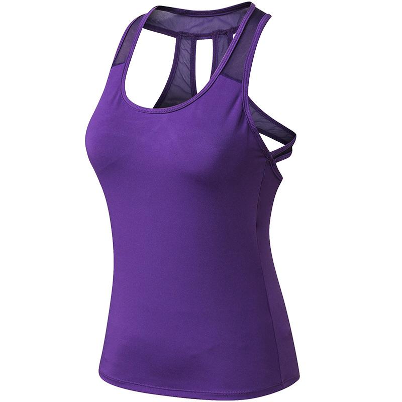 Damen Yoga Tanktops Sportshirt Fitnessstudios Ärmellose Weste Fitness Fitness Fitnessstudios Bodybuilding Kleidung Tops S violett