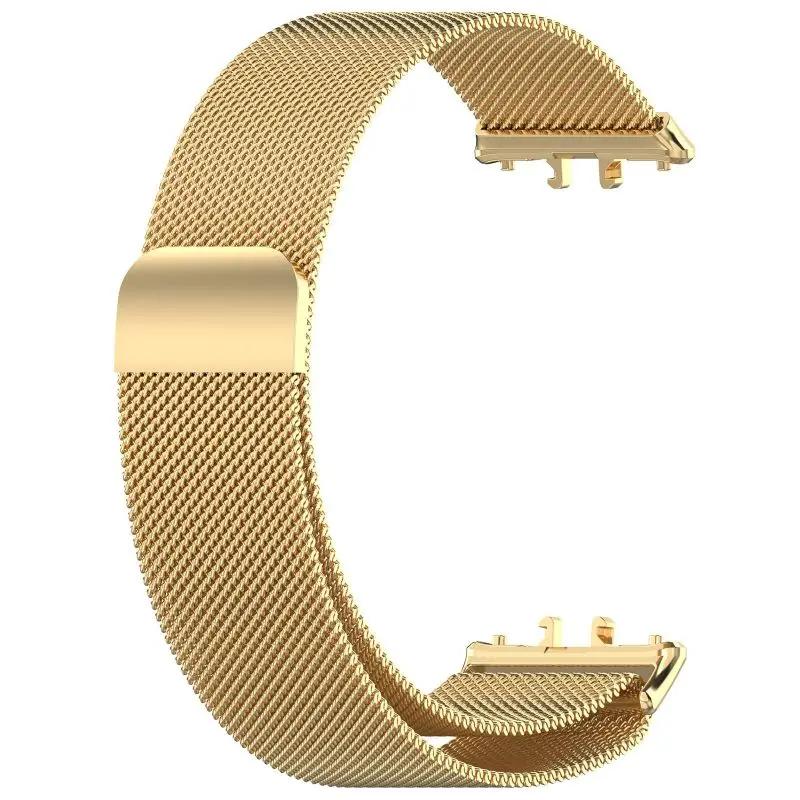 Edelstahlarmband für Samsung Galaxy Fit 3 Armband Milanese Loop Magnetisches Armband Armband Galaxy Fit3 Zubehör For Galaxy Fit 3 goldgelb