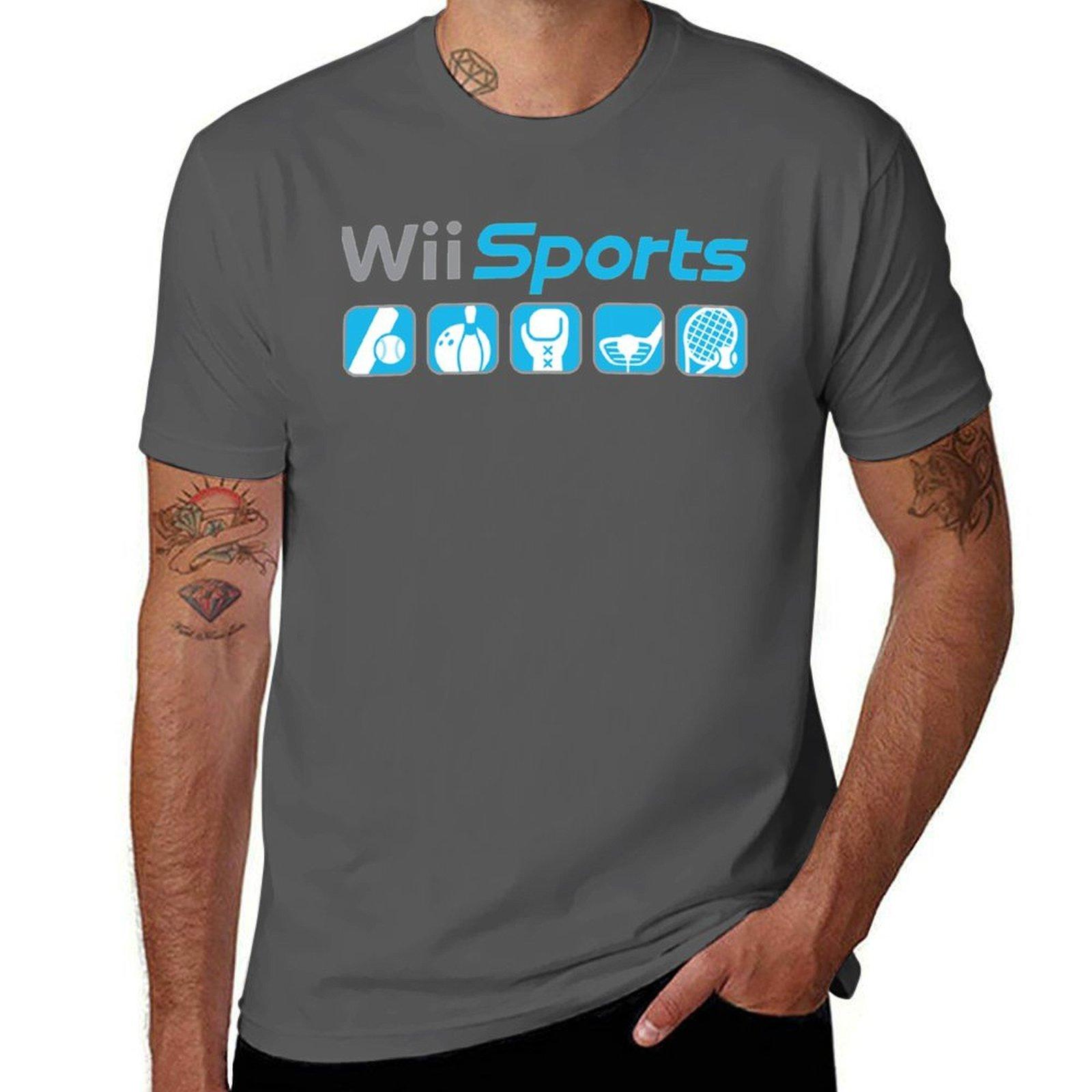 Wii Sports T-Shirt Baumwoll-T-Shirt Mann T-Shirts für Mann Grafik Vintage T-Shirt 3XL