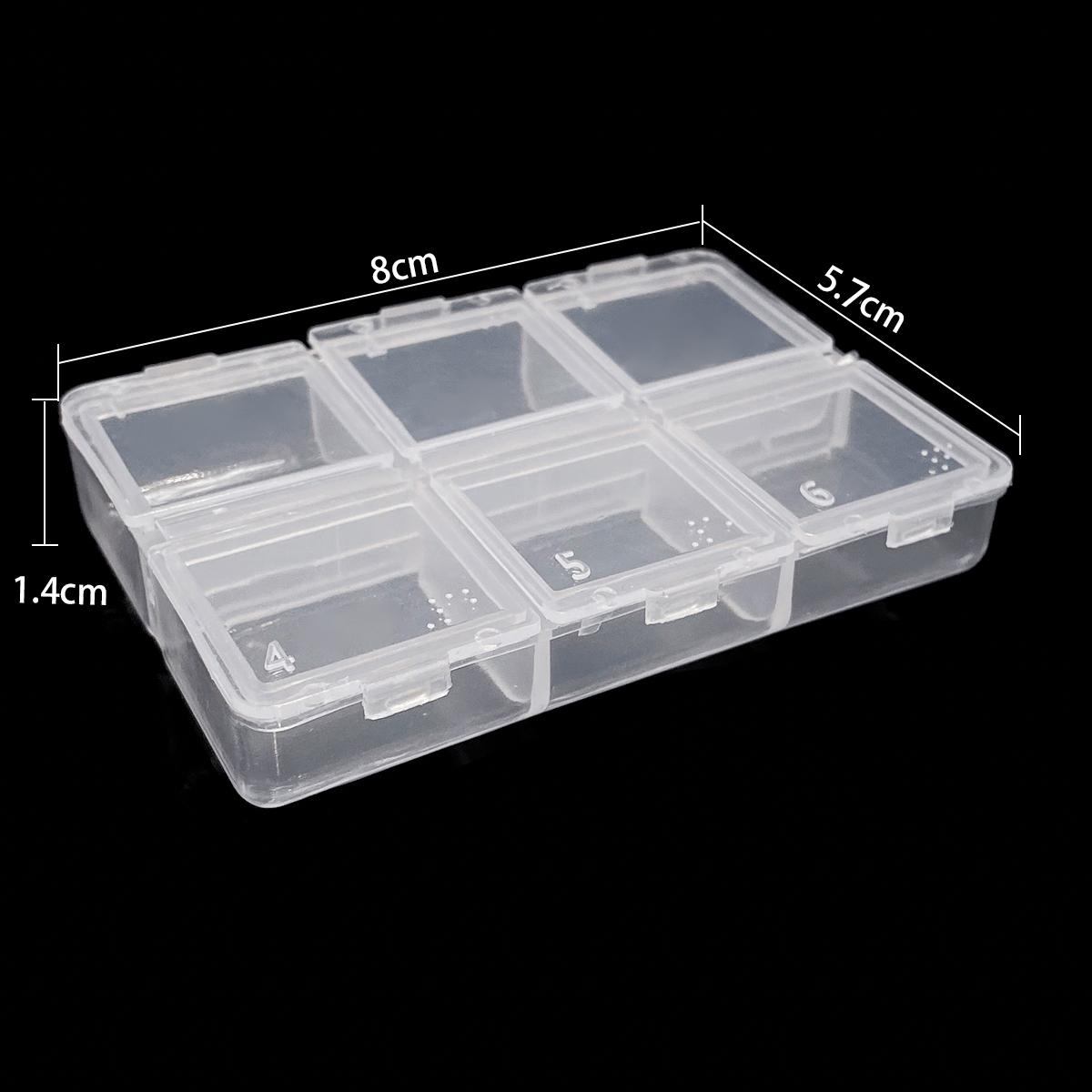 Einstellbare Schmuck Aufbewahrungsbox Kunststoff PVC Aufbewahrungsbox Halter Fall Transparent Schmuck Werkzeug Tragbare Organizer Container 8x5.7x1.4cm 1pc
