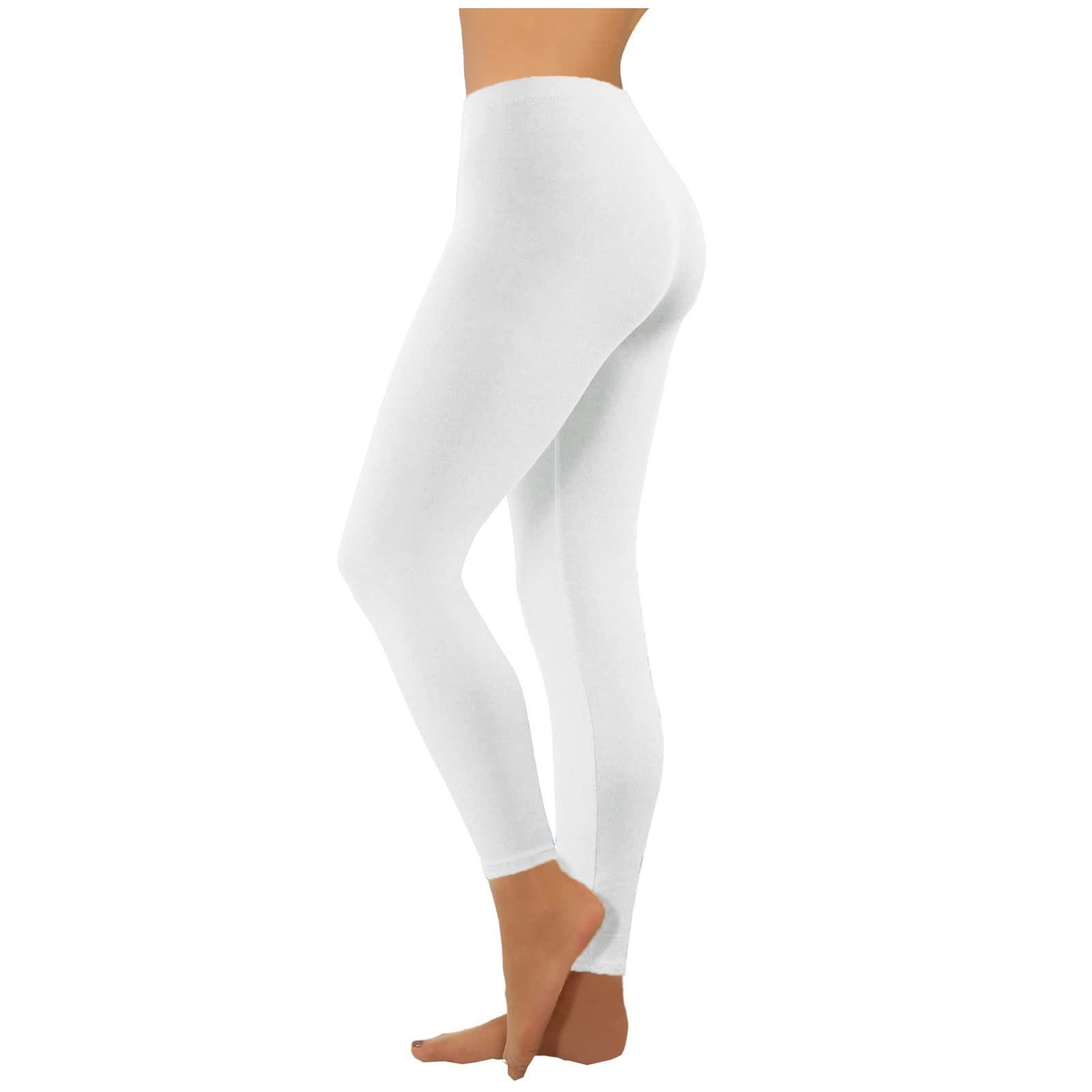 Damen-Leggings mit niedriger Taille und schmaler Passform, 9-Punkt-Leggings, lässige Yoga-Hose mit Hüftlift XL weiß