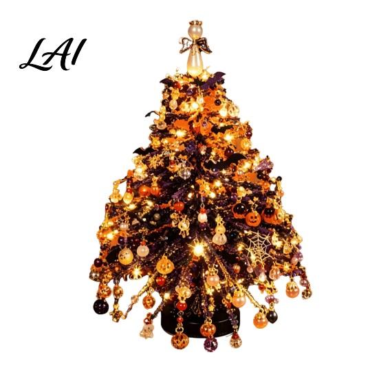 Perlenbastelsets für Erwachsene DIY Perlen-Weihnachtsbaum-Set Handgefertigt mit LED-Lichtern Schmuckherstellungs-Set Feiertags-Bastelprojekt-Set Erwachsene B black