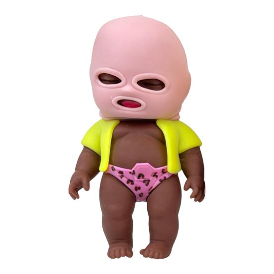 Baby Stressabbau Spielzeug mit Gesichtsschutz Mantel Unterwäsche Langsam aufsteigend Angstlösend Baby Quetschspielzeug Weicher Entspannungs Stressball Fidget Spielzeug rosa