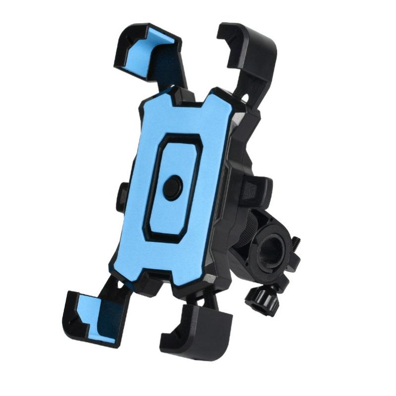 360 ° drehbarer elektrischer Fahrradtelefonhalter für iPhone Xiaomi Reiten MTB Bike Moto Motorradständer Halterung Rutschfestes Radfahren blau