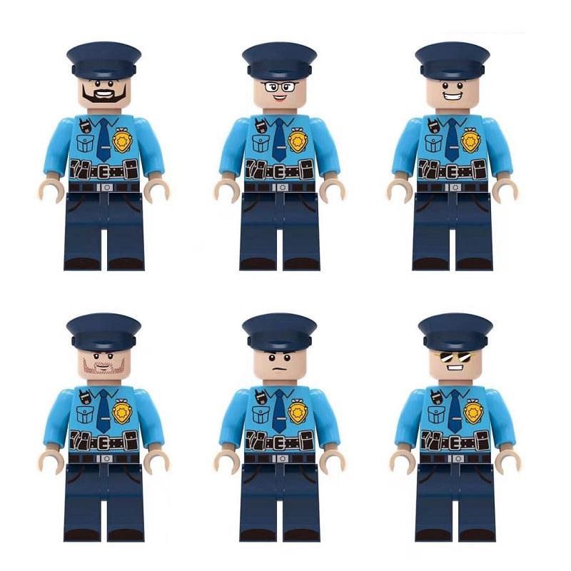 8 teile/los Stadt Polizei Minifiguren Action Puppe Zusammengebaut Kompatible Marke Gebäude Ziegel Blöcke Puppe Anime Charakter Spielzeug