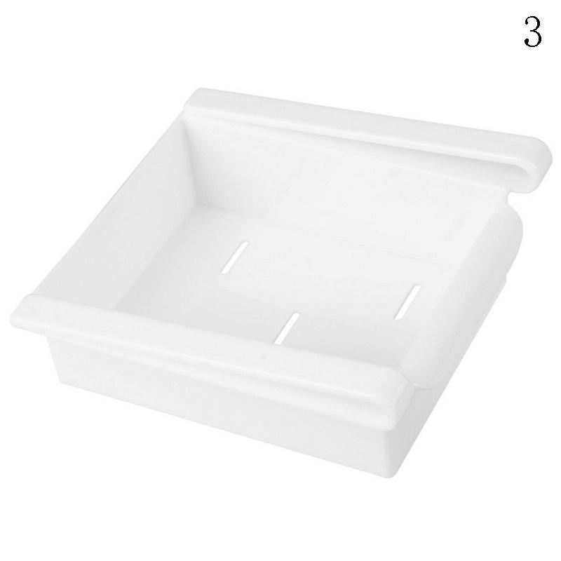 Slide Küche Kühlschrank Gefrierschrank Space Saver Organizer Lagerregal Regalhalter weiß