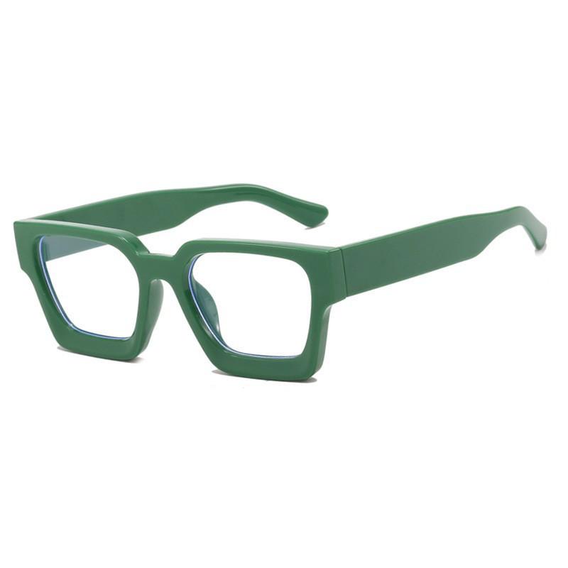 Vintage Quadratische Blaulichtblockierende Brille Lesebrille Herren Kunststoffrahmen Myopie Flache Spiegelfläche Brille Brille