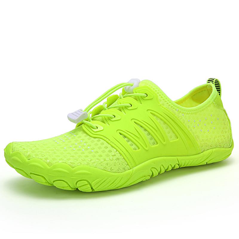 Aquaschuhe Damen Barfußschuhe Strandschuhe Upstream-Schuhe Atmungsaktive Sportschuhe Schnelltrocknende Fluss-Meer-Wassersportschuhe Hiki 39 grün