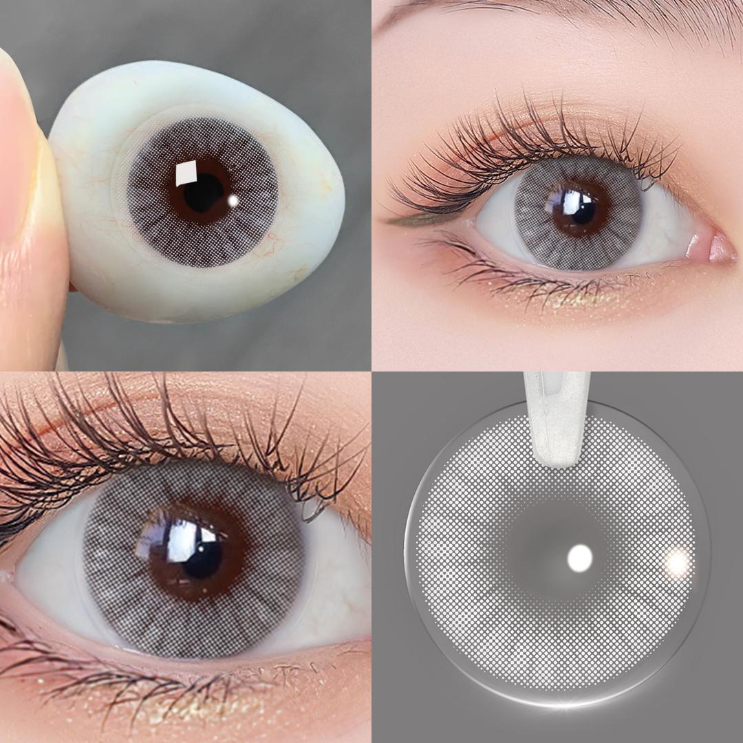 Magister Farbkontaktlinsen für die Augen. Natürliche farbige Augenlinsen. Graue Linsen. Schönheitsschüler. Augenkontakte. Kosmetik. Farblinsen MCS2-4