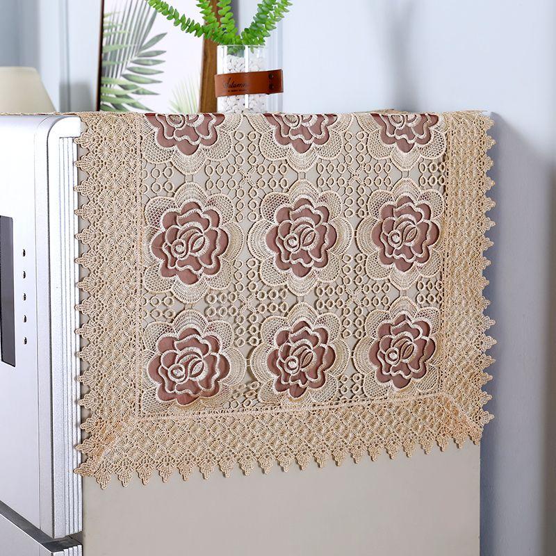 Spitzen-Kühlschrank-Staubschutz, Waschmaschinen-Abdeckung, Kühlschrank-Handtuch, Staubtuch, Kühlschrank-Vorhang-Abdeckung 60 * 140