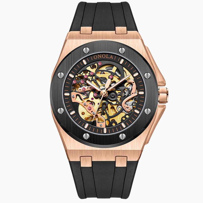 Neue TOP Marke Luxus herren Uhr mit Box ONOLA Voll Automatische Silikon Wasserdichte Uhr männer Mechanische Uhren
