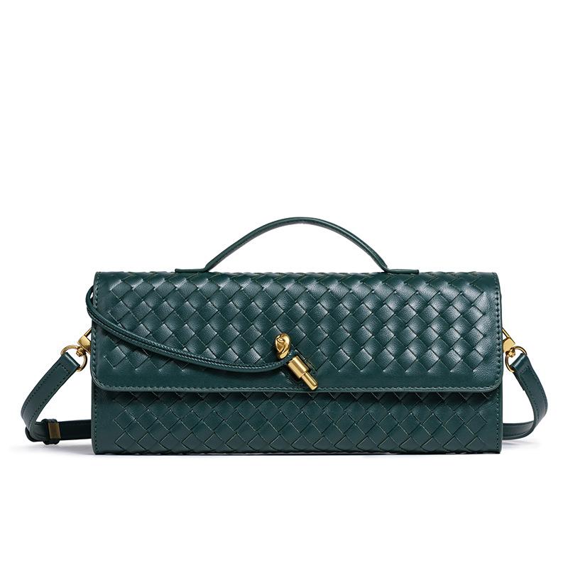 Nischen Strick Ein Schulter Tasche Mode Horizontale Clutch Akkordeon Damen Schräg Umhängetasche Lange Tasche 30.5*4*12.5CM