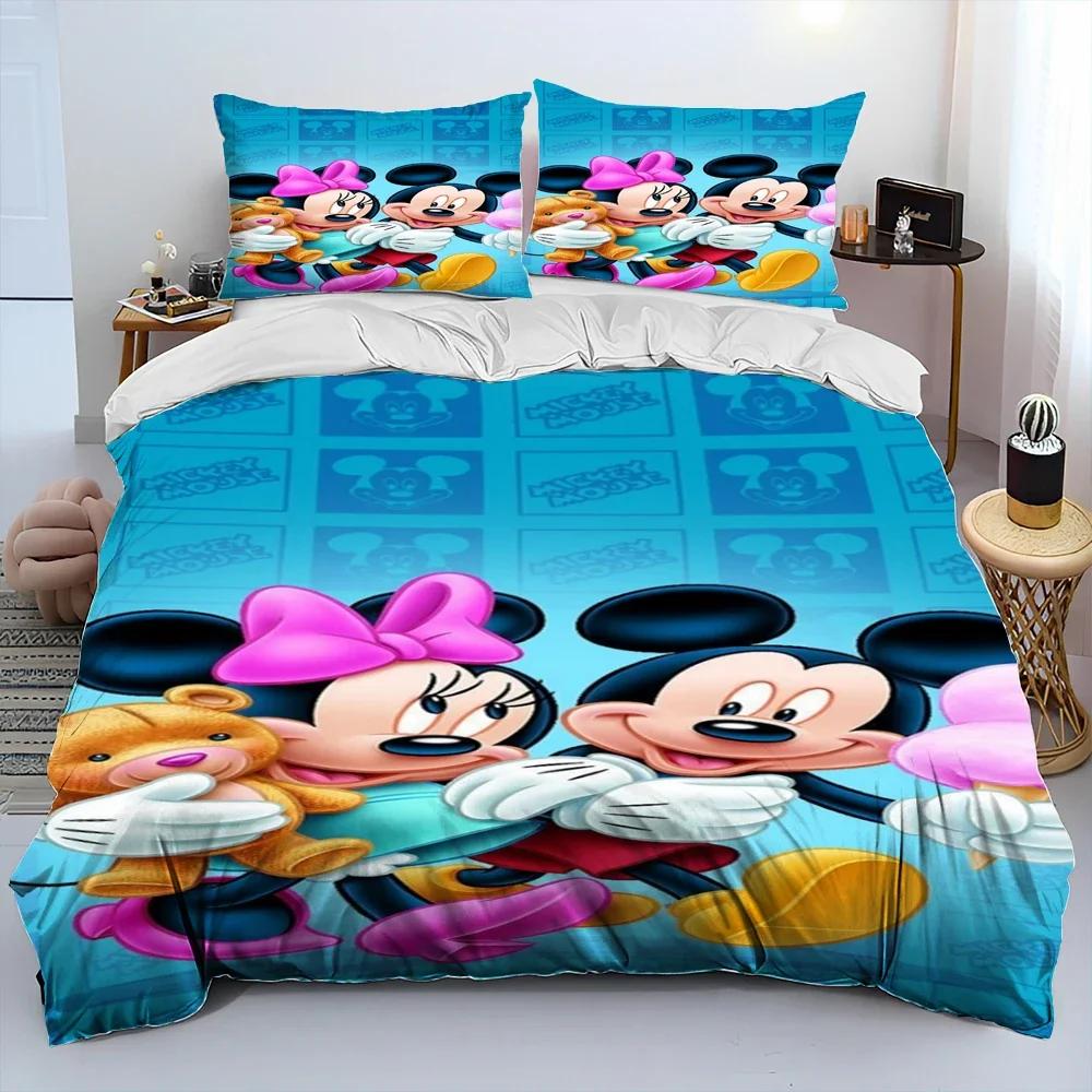 Mickey Maus Cartoon Donald Duck HD Bettdecke Bettwäsche Set Bettbezug Bett Set Steppdecke Bezug Kissenbezug Königin Bettwäsche Set Erwachsener Kind US Full(200*230cm)3pcs