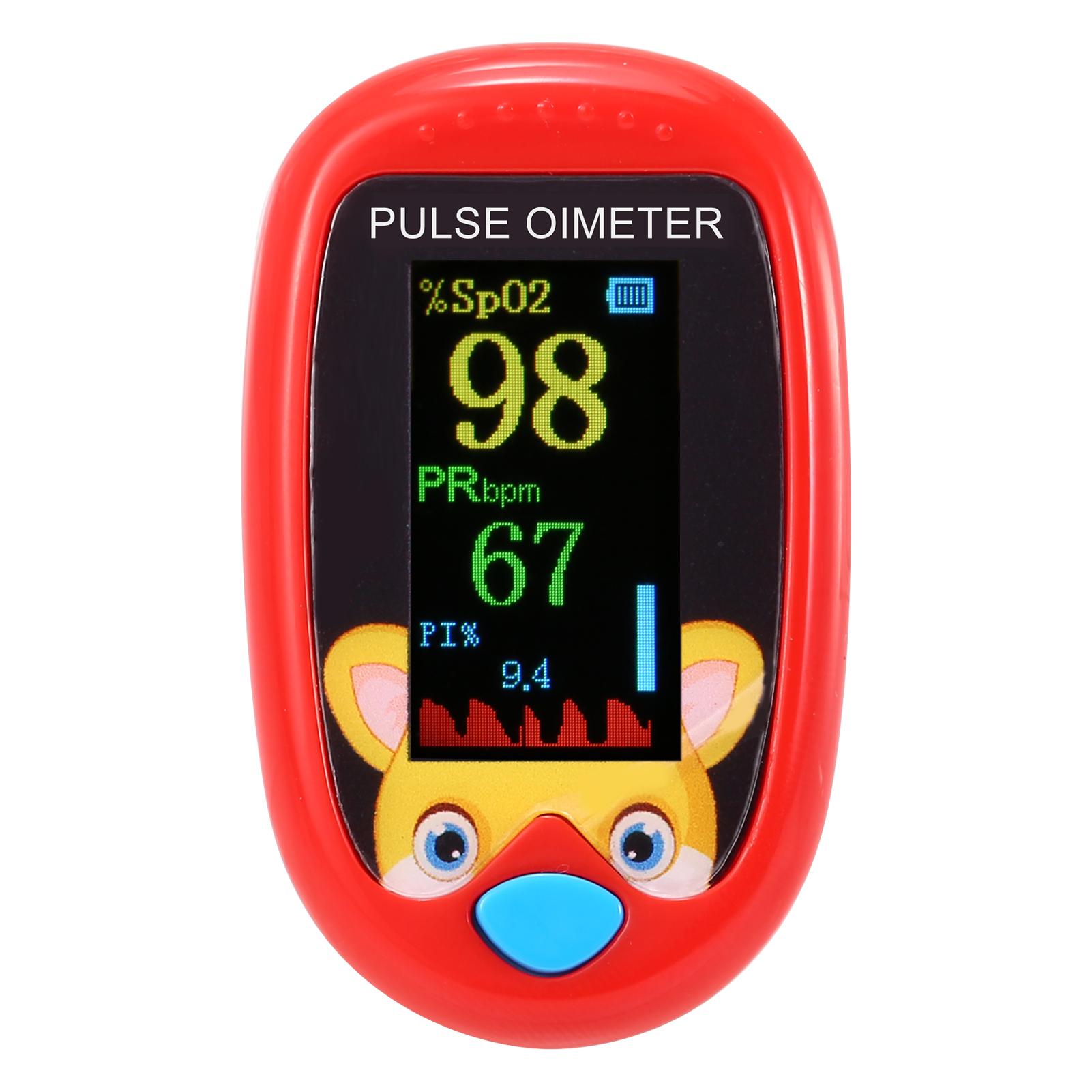 Kinder Pulsoximeter Fingertrip Mini SpO2 Monitor Sauerstoffsättigung Monitor Pulsfrequenzmessung rot