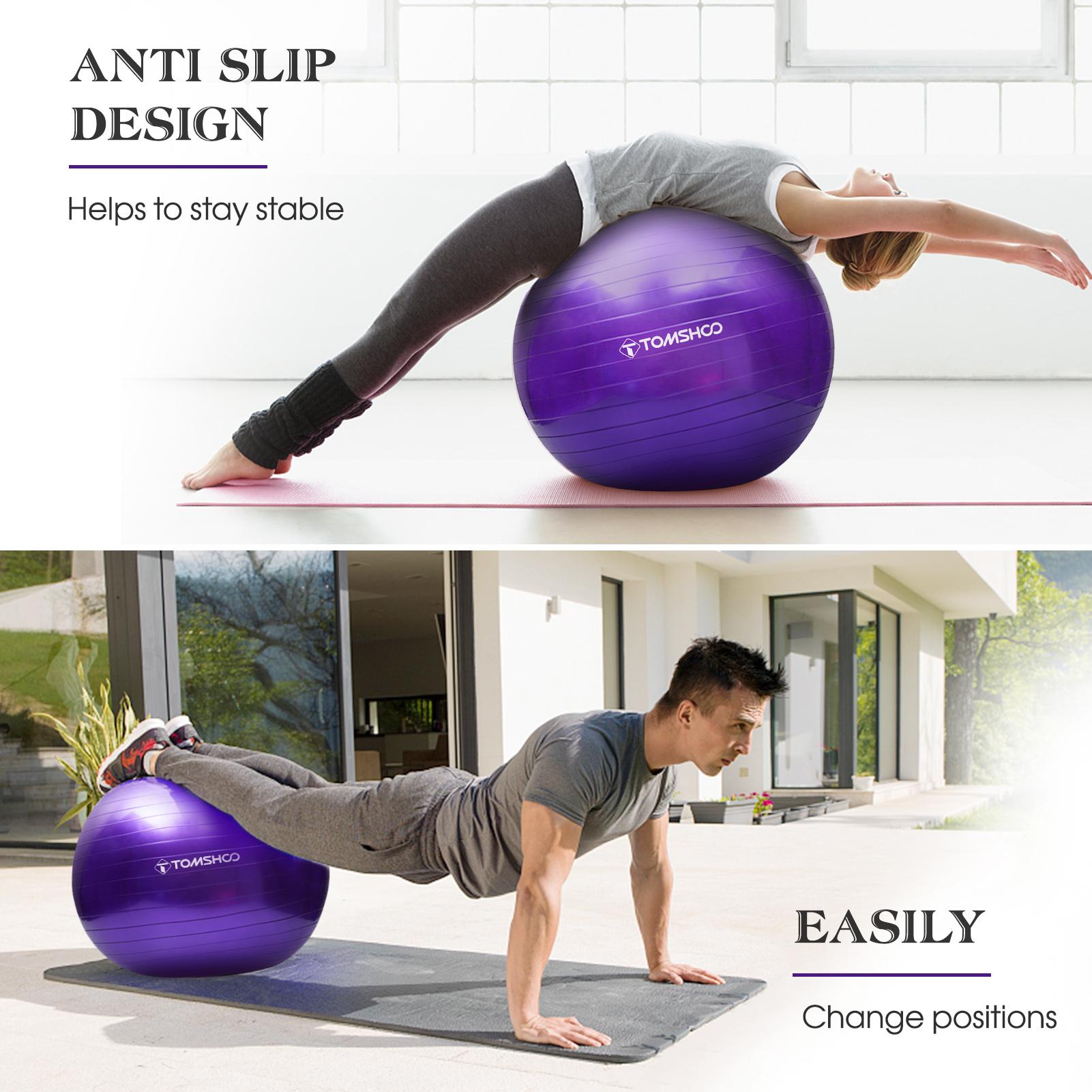 Yoga Ball Explosionsgeschützt Fitness Balance Ball mit Luftpumpe für Pilates Yoga 65cm/25.6in