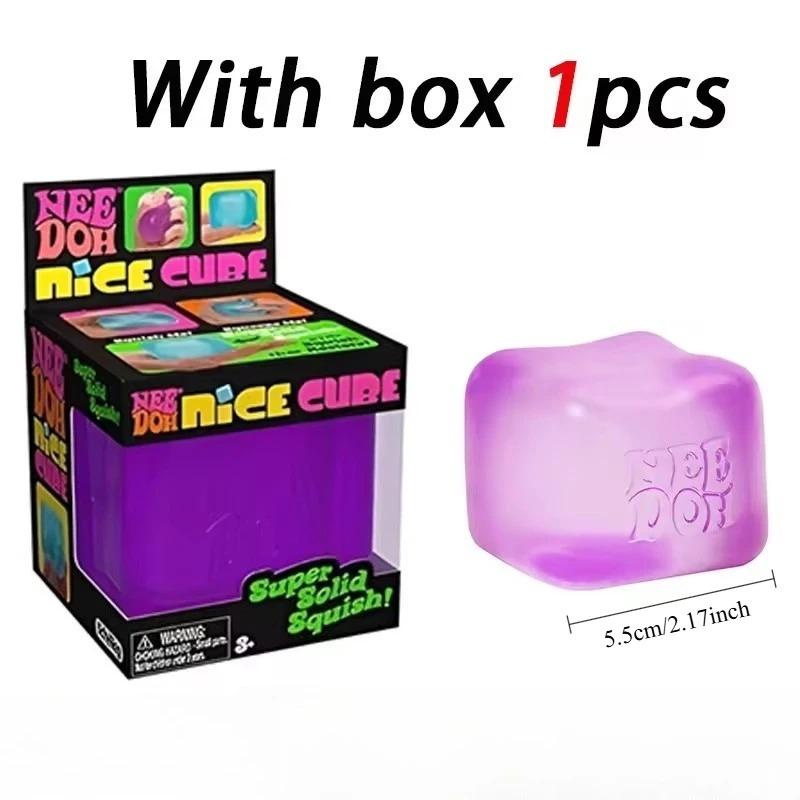 **Needoh Teenie Nice Eiswürfel Fidget Spielzeug Mini 4er Set Langsamer Rückprall Squishy Spielzeug Stressabbau Fidget für Partygeschenke Geschenke** armee grüne