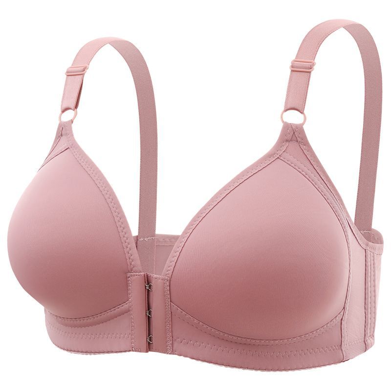Große Größe Vorderverschluss Ohne Bügel Damenunterwäsche Raffung Retraktion Paar Brust Obere Unterstützung Anti-Erschlaffung Sexy Komfort-BH 44/100C amaranth rosa